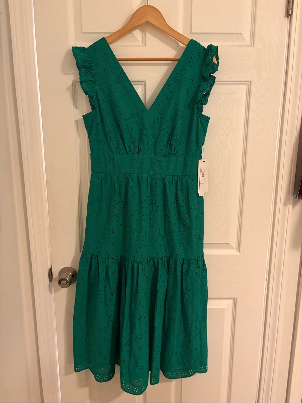 NWT Maggy London Green Eyelet Midi Dress